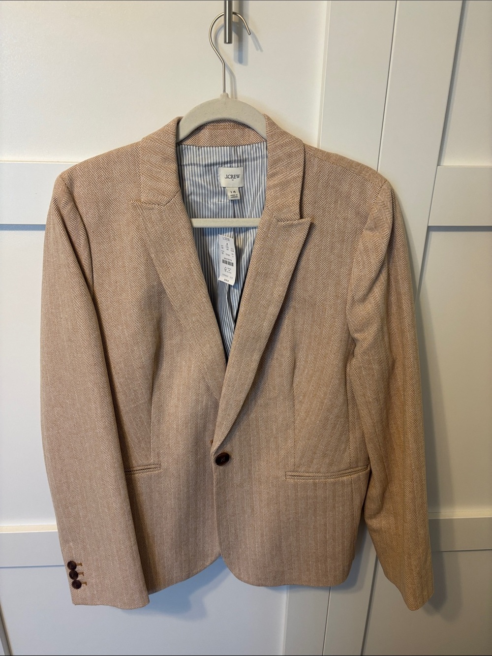 J. Crew Factory Women’s Light Tan Herringbone Blazer